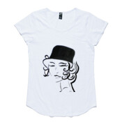 Top Hat - Womens tee. jstine limited edition, ascolour mali tee.